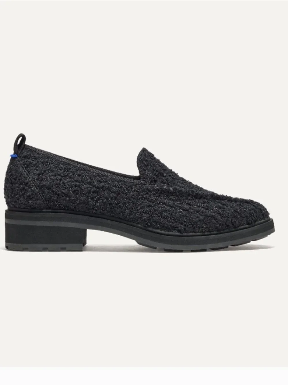 NWOB Rothy's The Lug Loafer - Black Bouclé Size 8